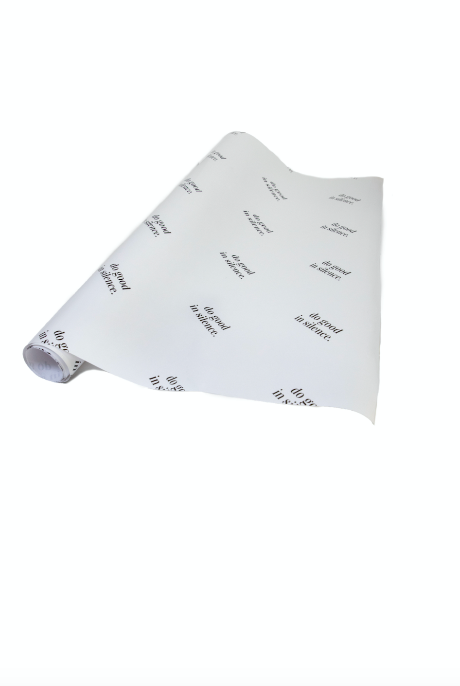 do good in silence.® wrapping paper - black and white glossy (6feet)
