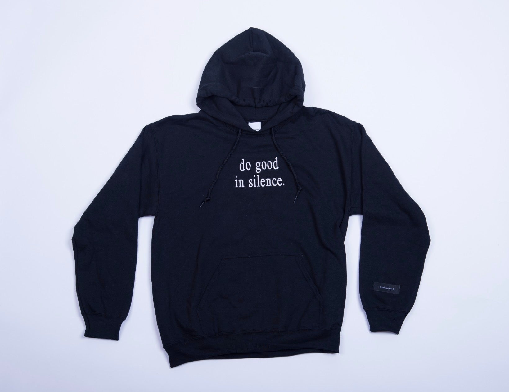 do good in silence.® black hoodie