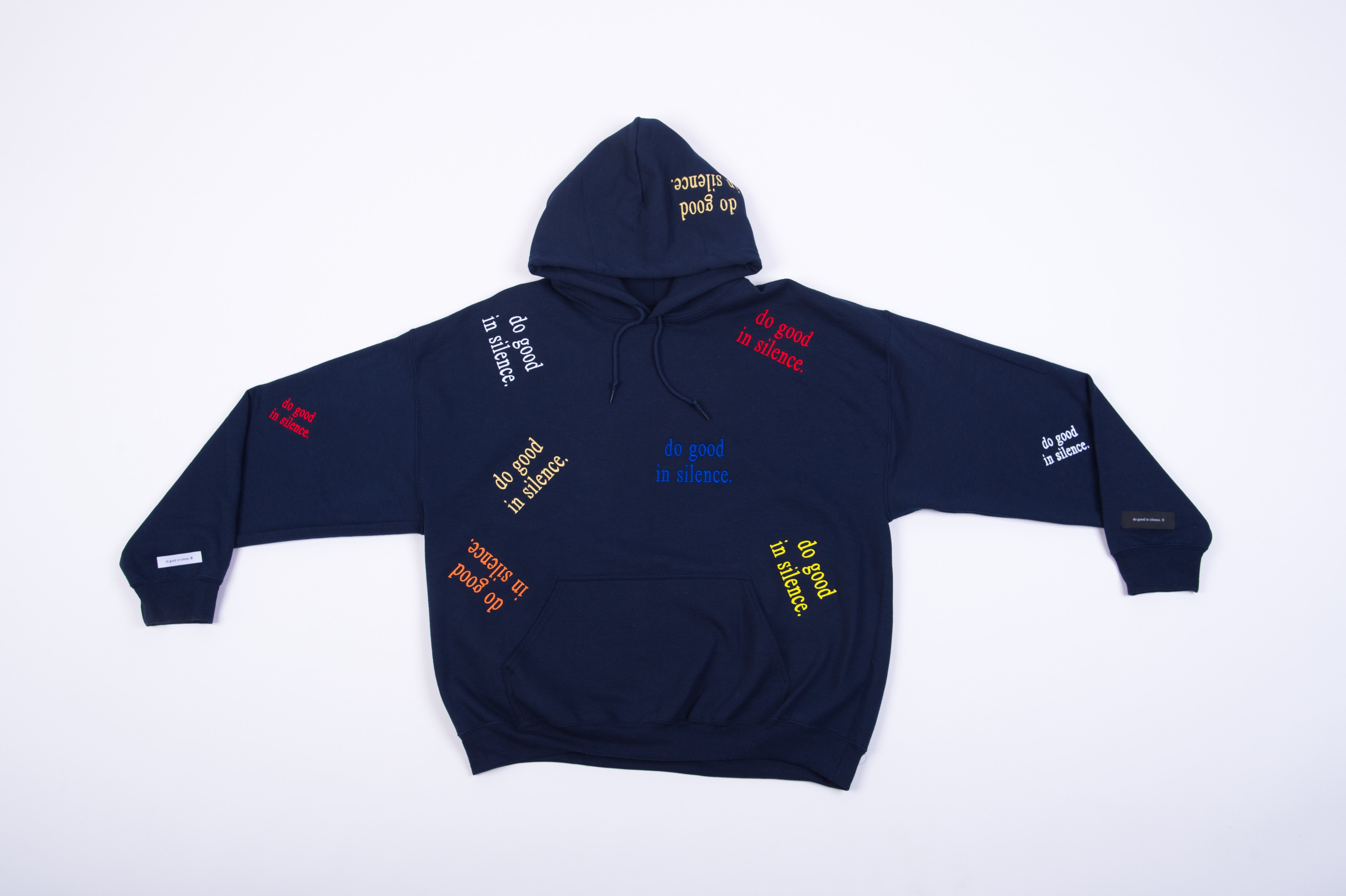 do good in silence.® all over hoodies