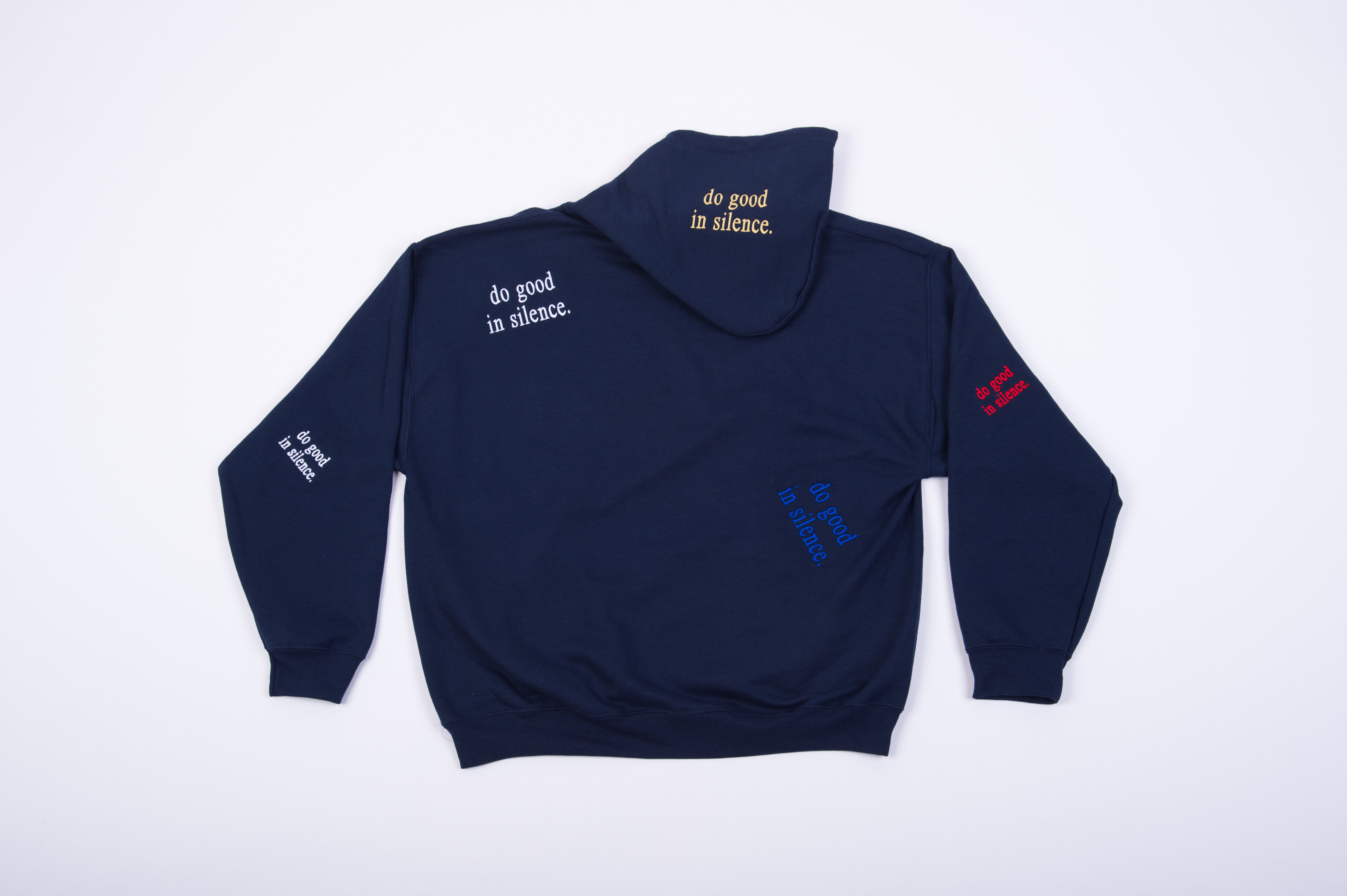 do good in silence.® all over hoodies